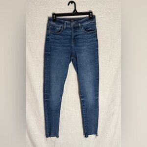 EXPRESS Blue Denim Cropped Skinny Jeans